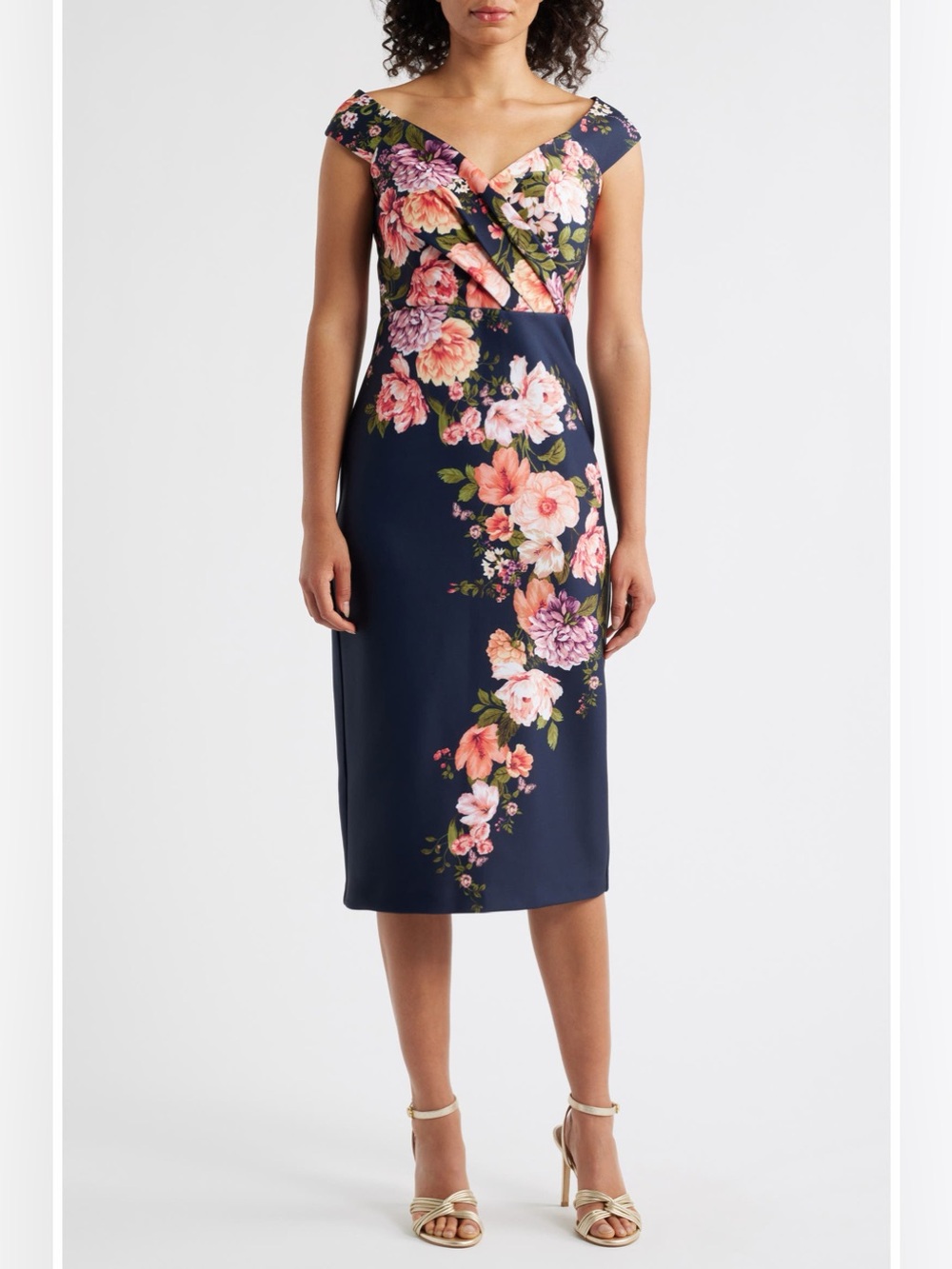 Eliza J Floral Print Scuba Sheath Dress Size 8 BNWT - Picture 2 of 6